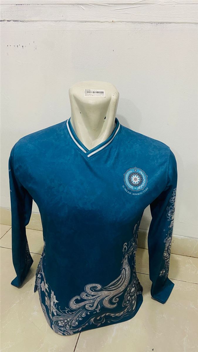 Portofolio jersey custom biru hasil print sublime